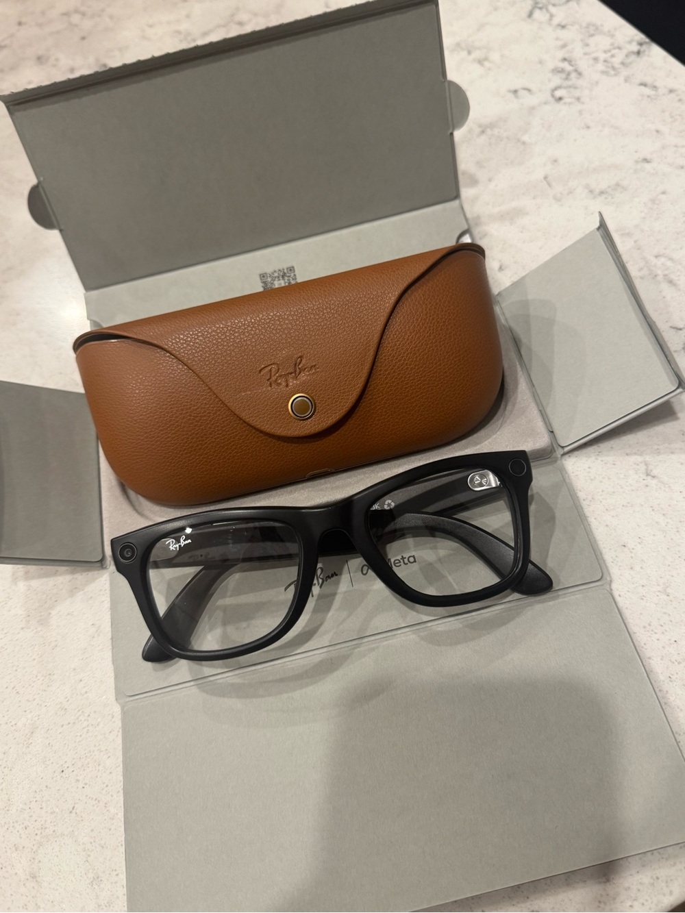 Ray-Ban Black Frame Optical Glasses with Brown Case